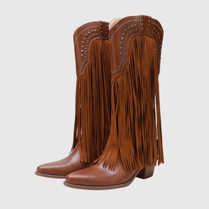 DAMARIS | STIVALI COWBOY VINTAGE CON FRANGE E ZIP
