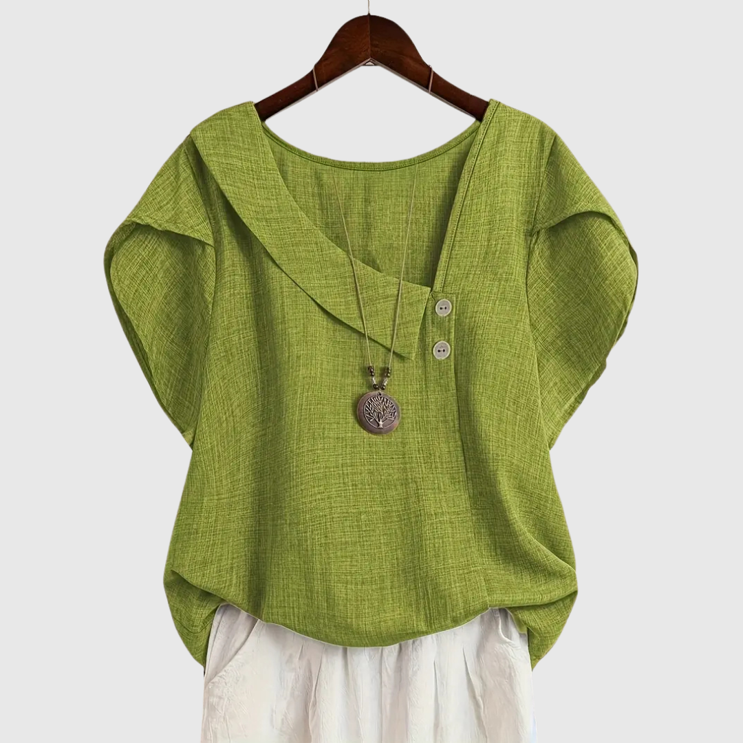 MARCELLINE | BLUSA CON SCOLLO ASIMMETRICO