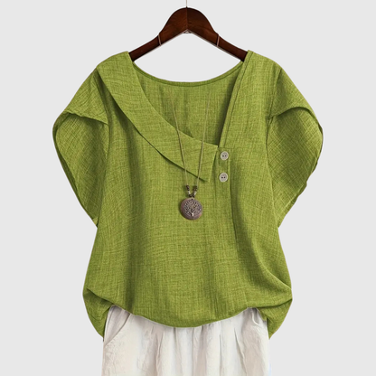 MARCELLINE | BLUSA CON SCOLLO ASIMMETRICO