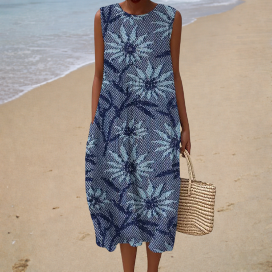 Floreale | Elegante Abito Midi Senza Maniche