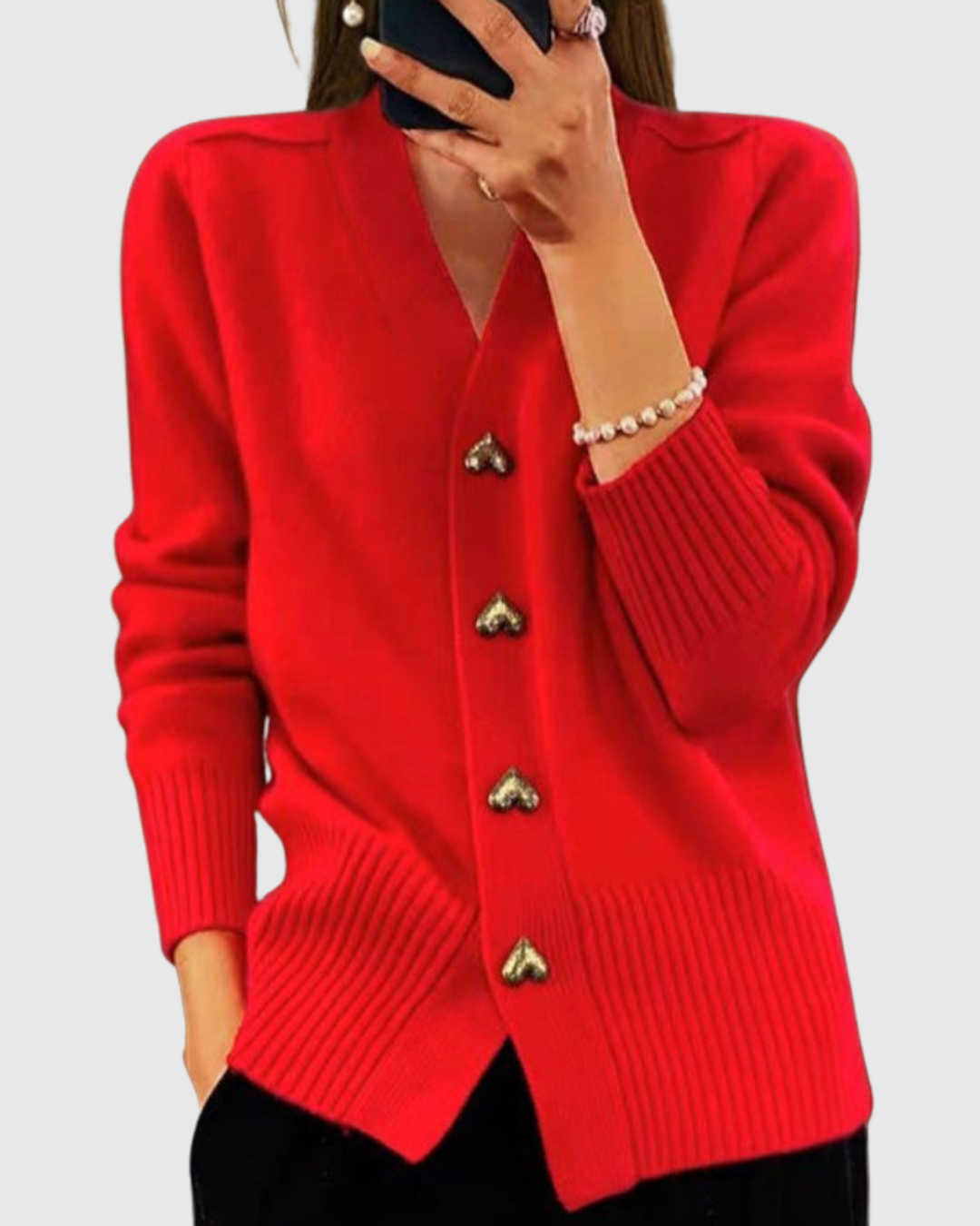LIORA | CARDIGAN CON PULSANTE A CUORE