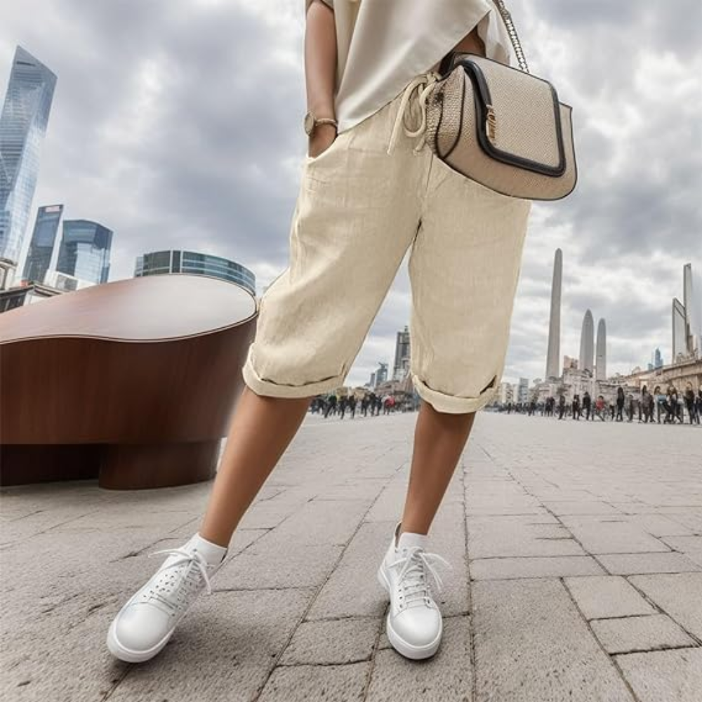 Noa | Pantaloni Corti in Cotone e Lino