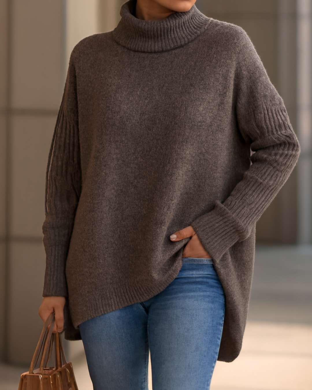 FENELLA | MAGLIONE LUNGO CON COLLO ALTO