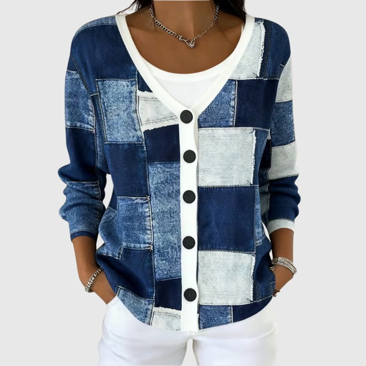 Sidonie | Cardigan Moderno in Patchwork