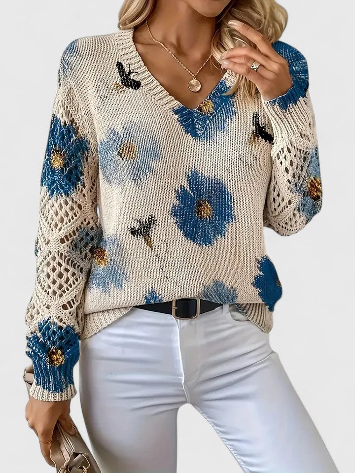 TAHLIA | MAGLIONE FLORALE COMODO