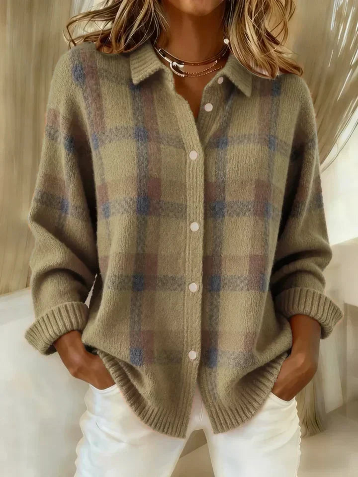 MARCOLLINE | MAGLIONE RETRO A QUADRI CON CONTRASTO CASUAL