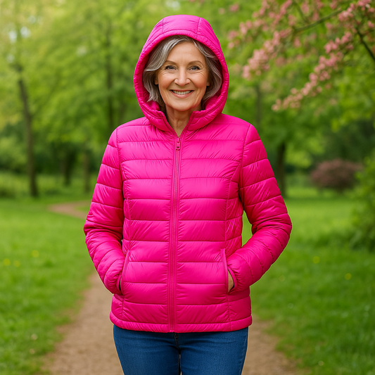 Giacca Padded Metta di Transizione | Rosa Fluo