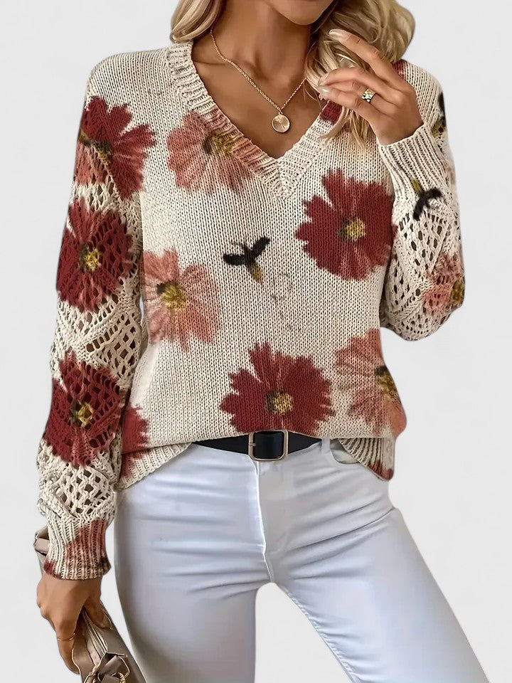 TAHLIA | MAGLIONE FLORALE COMODO