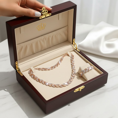 SET ELEGANTE IN STRASS A CODA DI PESCE + ORECCHINI IN REGALO