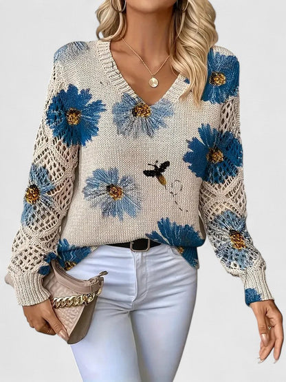 TAHLIA | MAGLIONE FLORALE COMODO
