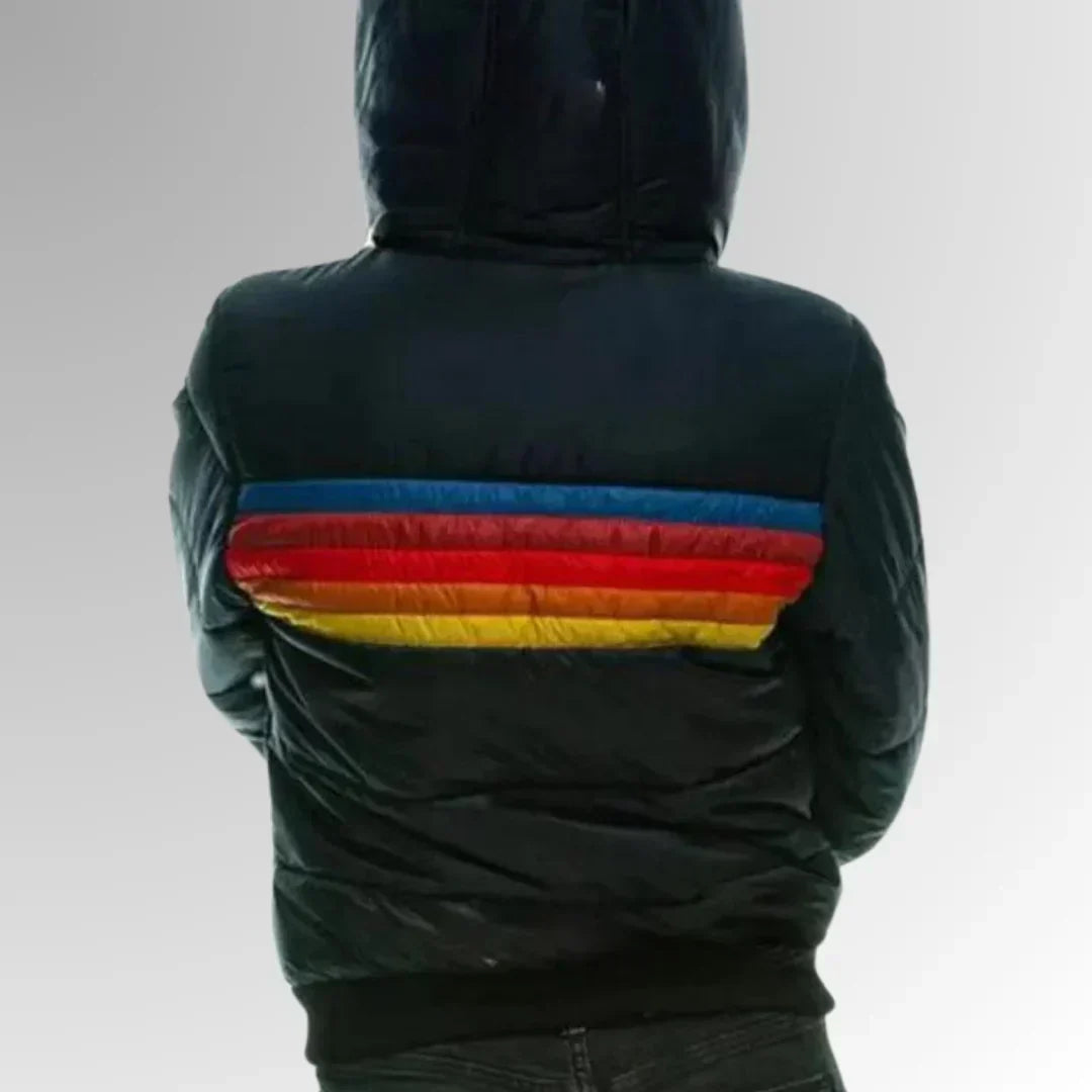 Sierra - Giacca Puffer Retro Stripes da Donna