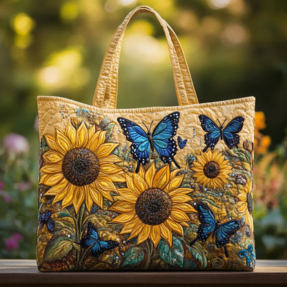 Borsa Artigianale - Design Girasole e Farfalla Blu