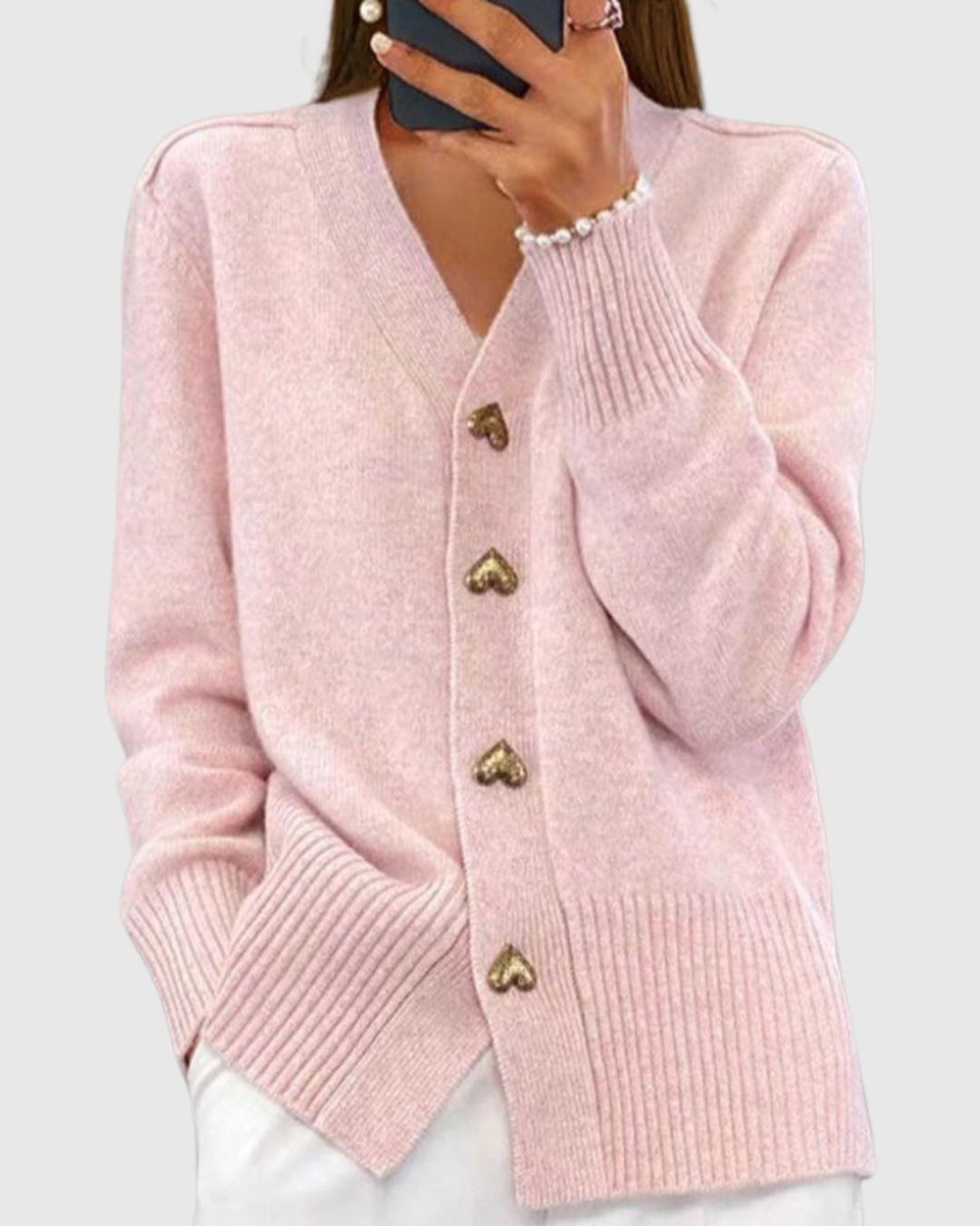 LIORA | CARDIGAN CON PULSANTE A CUORE