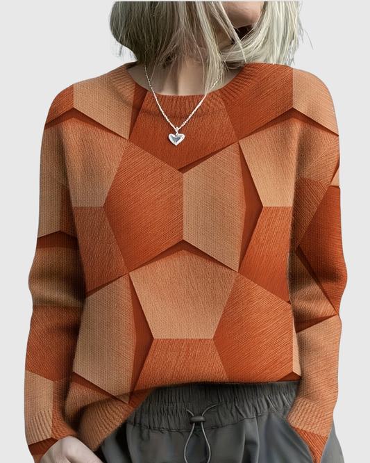 LAVINIA | MAGLIONE IN MAGLIA CON PATRON GEOMETRICO 3D
