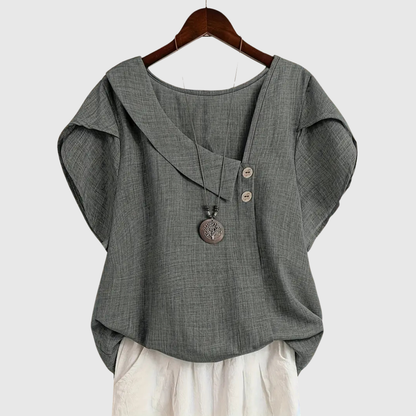 MARCELLINE | BLUSA CON SCOLLO ASIMMETRICO
