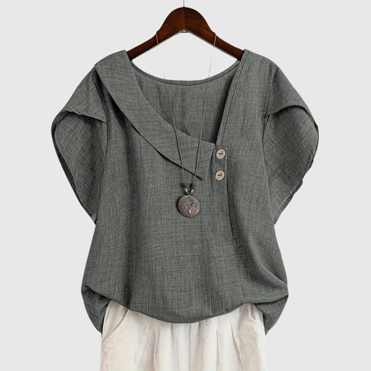 MARCELLINE | BLUSA CON SCOLLO ASIMMETRICO