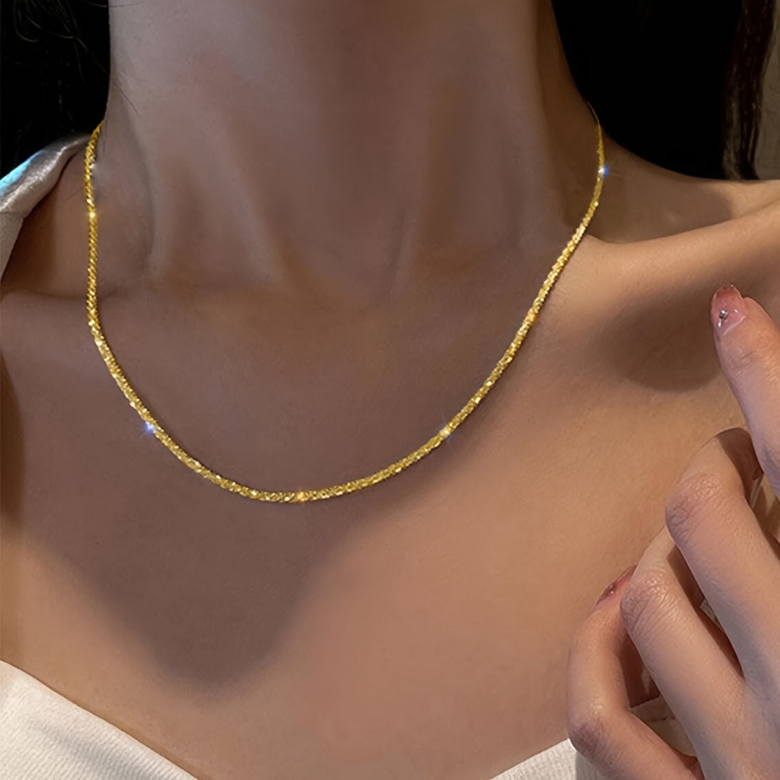 SET COLLANA E BRACCIALE MINIMALISTA CON BRILLIO