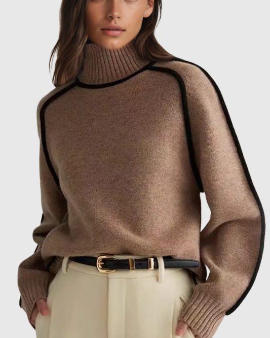 MARIEL | MAGLIONE A COLLO ALTO A RIGHE