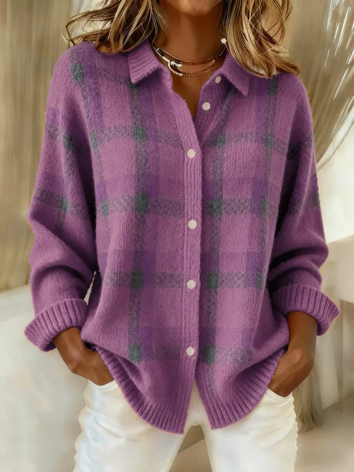 MARCOLLINE | MAGLIONE RETRO A QUADRI CON CONTRASTO CASUAL