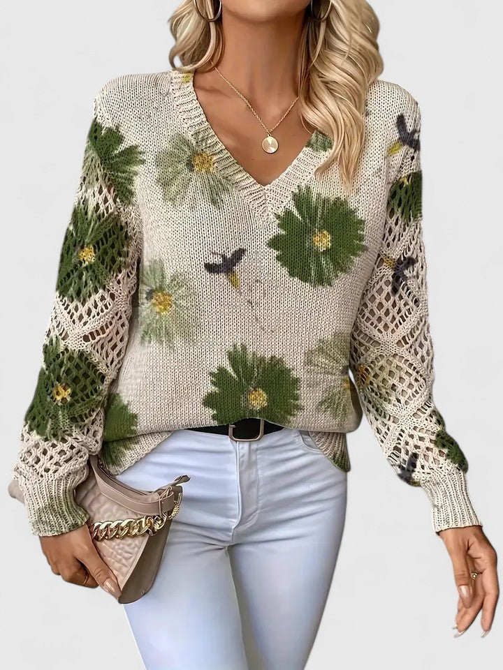 TAHLIA | MAGLIONE FLORALE COMODO