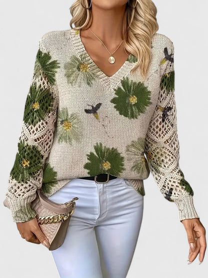TAHLIA | MAGLIONE FLORALE COMODO