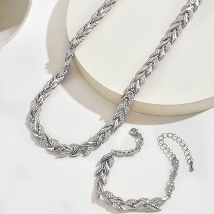 SET ELEGANTE IN STRASS A CODA DI PESCE + ORECCHINI IN REGALO