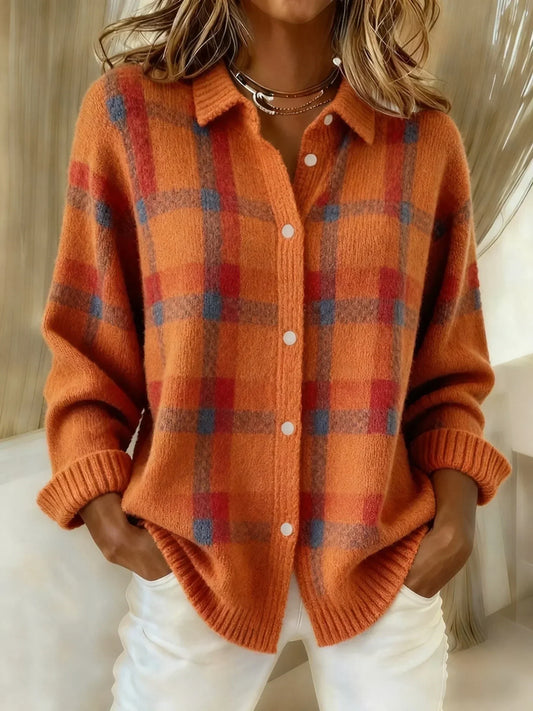 MARCOLLINE | MAGLIONE RETRO A QUADRI CON CONTRASTO CASUAL