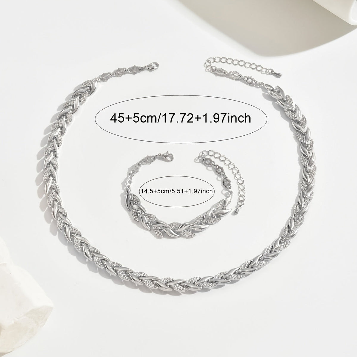SET ELEGANTE IN STRASS A CODA DI PESCE + ORECCHINI IN REGALO