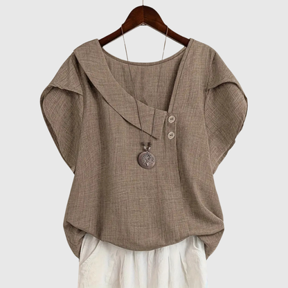 MARCELLINE | BLUSA CON SCOLLO ASIMMETRICO