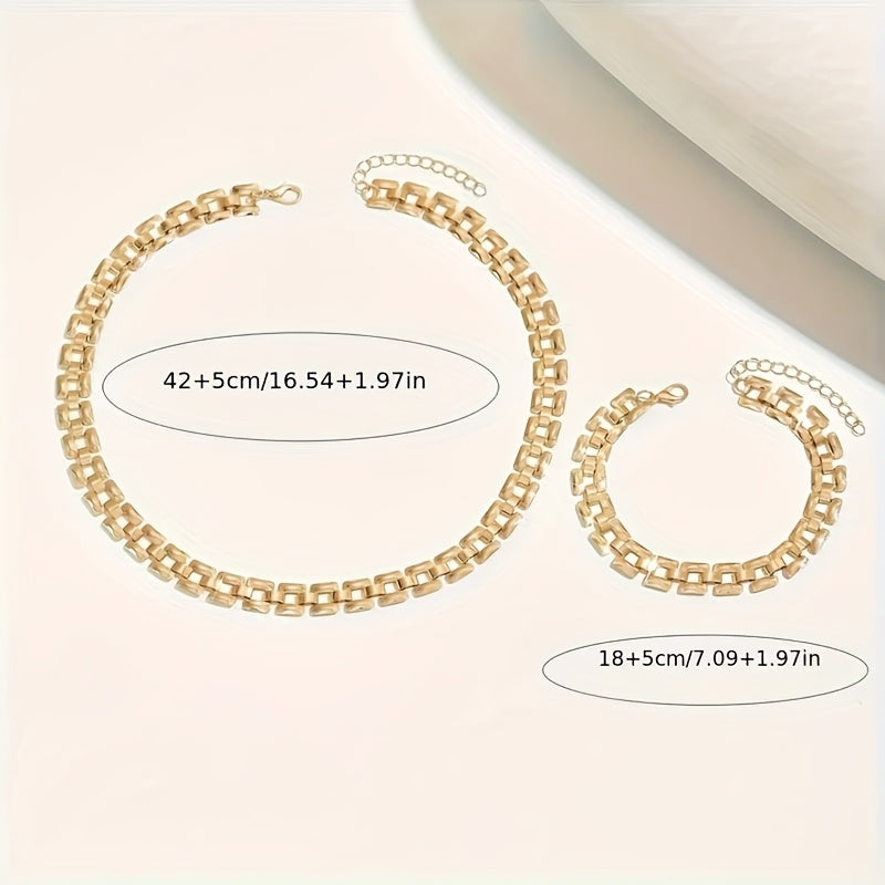 SET COLLANA E BRACCIALE CON FIBBIA QUADRA