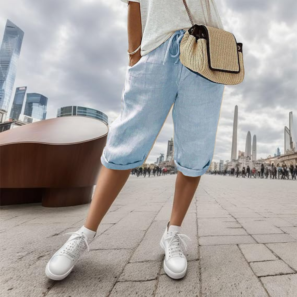 Noa | Pantaloni Corti in Cotone e Lino