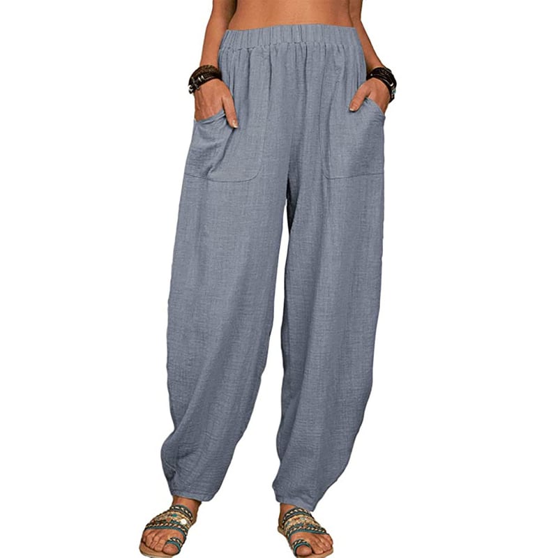 Elviane | Pantaloni Harem in Cotone-Lino Casual