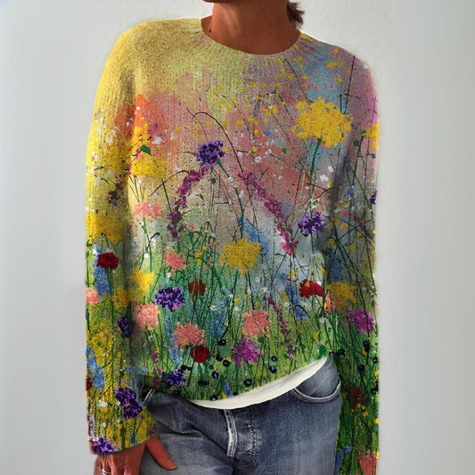 Marta | Maglione Artistico Floreale Confortevole