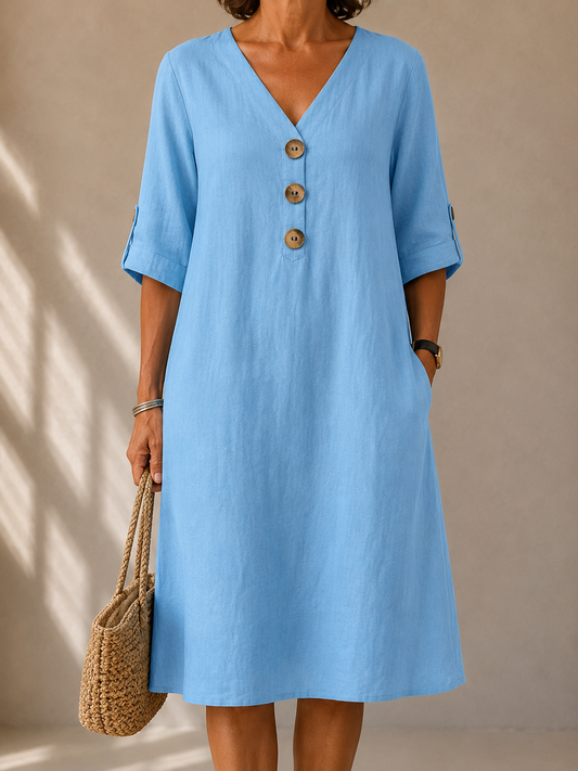 Abito Button-Up con Maniche Regolabili Marie