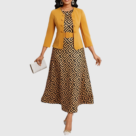 AMELIE LANE | SET DUE PEZZI CON CINTURA STAMPATA