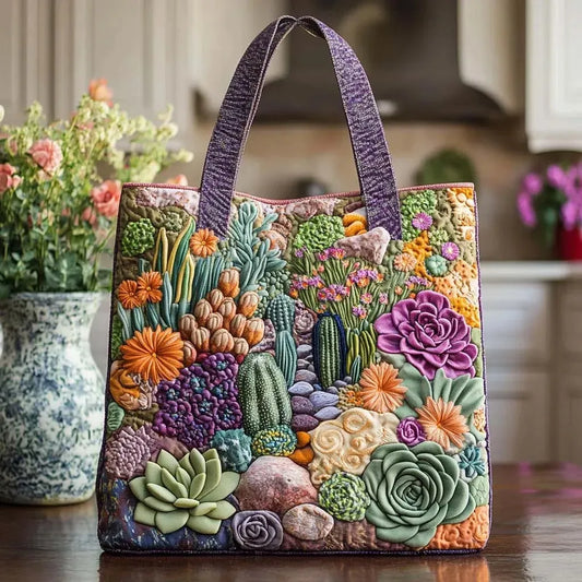 Borsa a Spalla Artigianale con Piante Grasse