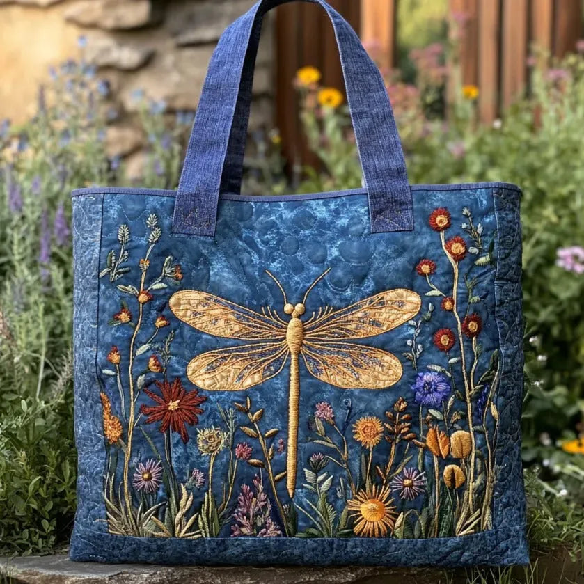 Borsa Tote Trapuntata Golden Dragonfly