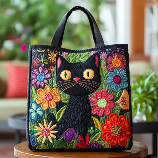 Borsa Trapuntata con Gatto Nero Incantato