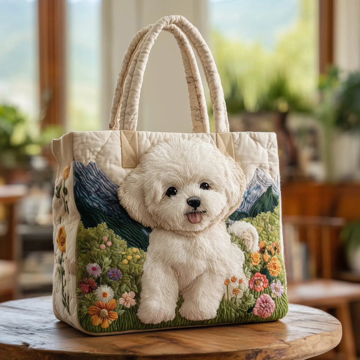 Borsa Artigianale Trapuntata - Design Canino Incantato