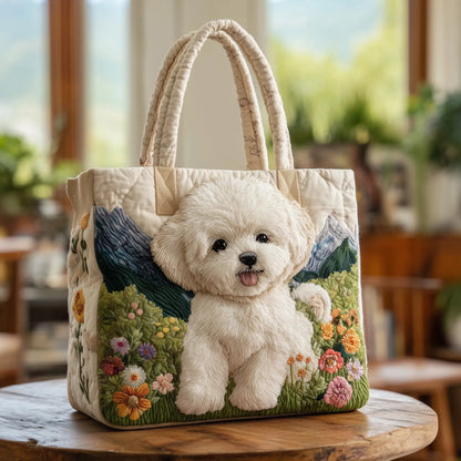 Borsa Artigianale Trapuntata - Design Canino Incantato