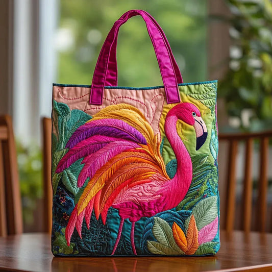 Borsa Tote Trapuntata Flamingo Arcobaleno