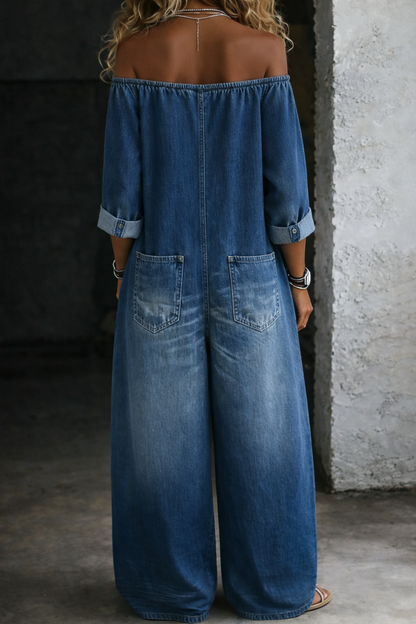 Elena | Tuta Off-the-shoulder con Maniche Lunghe