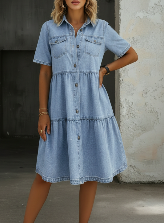 Sofia | Elegante Vestito Casual in Denim