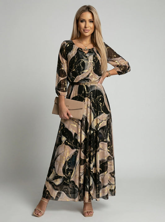 Abito in Chiffon Stampato