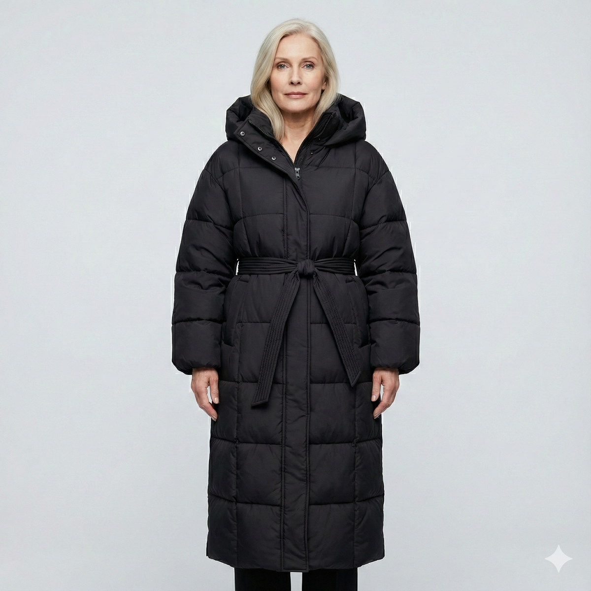 Carmen - Cappotto Puffer Lungo con Cintura