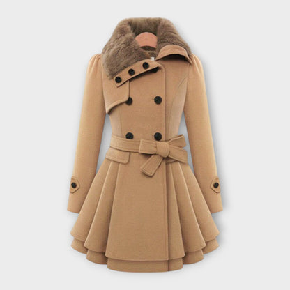 Emma – Cappotto Elegante con Collo in Pelliccia Sintetica
