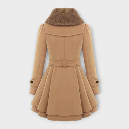 Emma – Cappotto Elegante con Collo in Pelliccia Sintetica