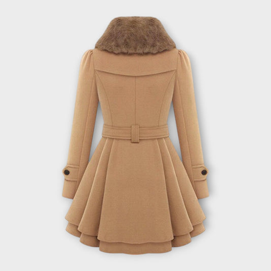 Emma – Cappotto Elegante con Collo in Pelliccia Sintetica