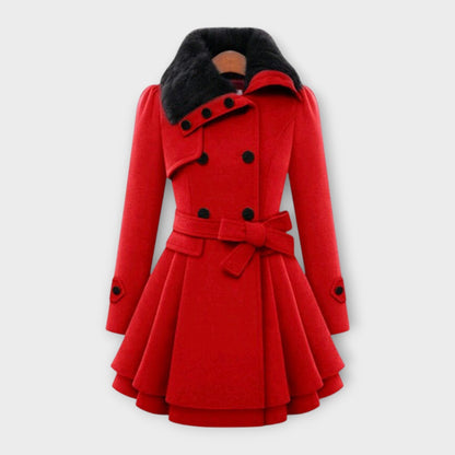 Emma – Cappotto Elegante con Collo in Pelliccia Sintetica