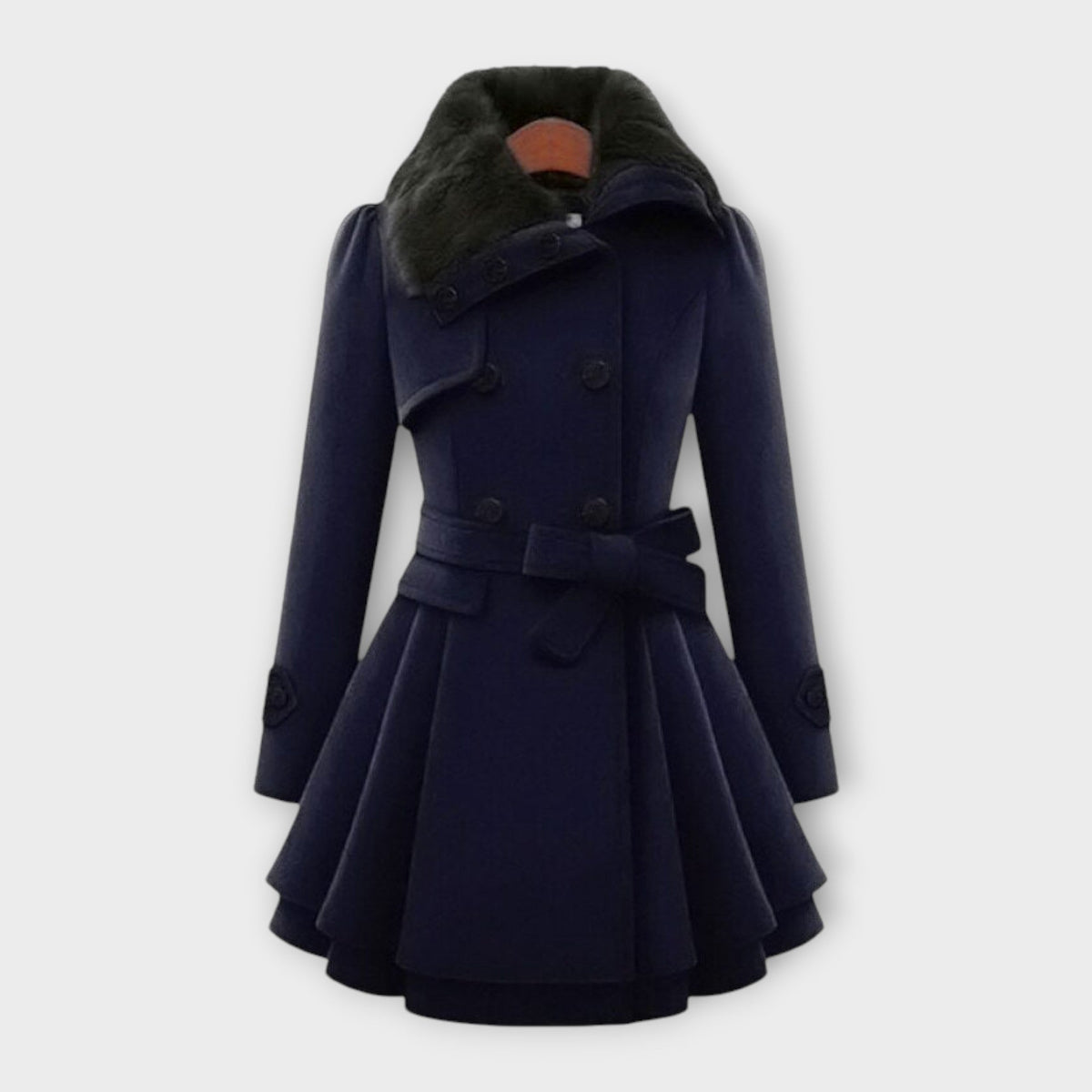 Emma – Cappotto Elegante con Collo in Pelliccia Sintetica
